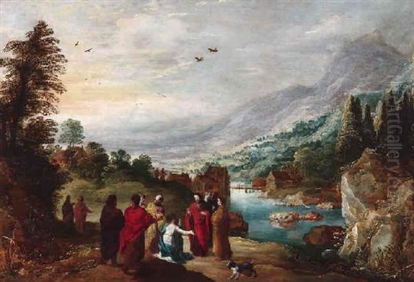 Christus Und Das Blutflussige Weib Oil Painting by Joos de Momper the Younger