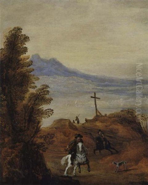 Weite Landschaft Mit Reitern Oil Painting by Joos de Momper the Younger