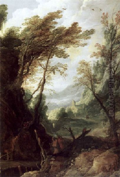 Weite Waldlandschaft Mit Wanderern Oil Painting by Joos de Momper the Younger