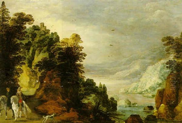 Berglandskap Med Ryttare Oil Painting by Joos de Momper the Younger