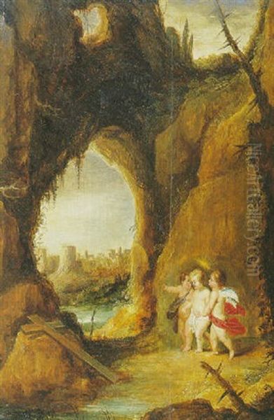 Gesu Bambino In Paesaggio Oil Painting by Joos de Momper the Younger