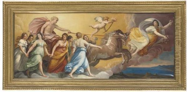 Aurora: Apollo In His Chariot Preceeded By Dawn Oil Painting by Charles Bianchini