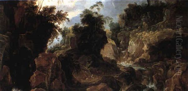 Mountainous Landscape Oil Painting by Joos de Momper the Younger