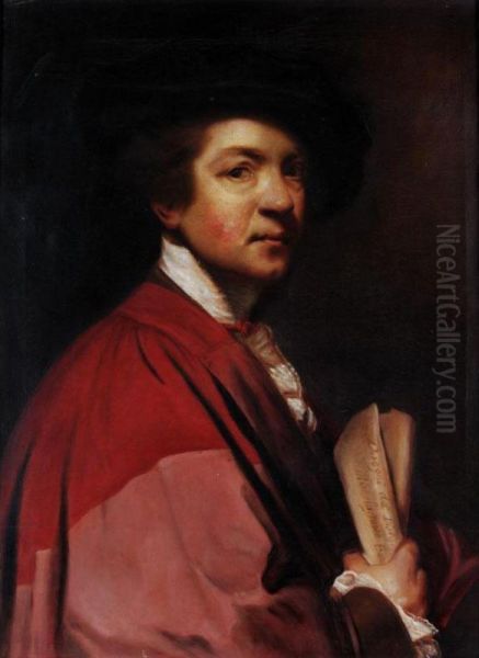 Self Portrait Of Reynolds Oil Painting by Charles Bianchini