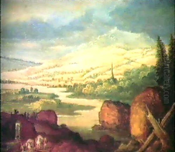 Paysage Fluvial Anime Oil Painting by Joos de Momper the Younger