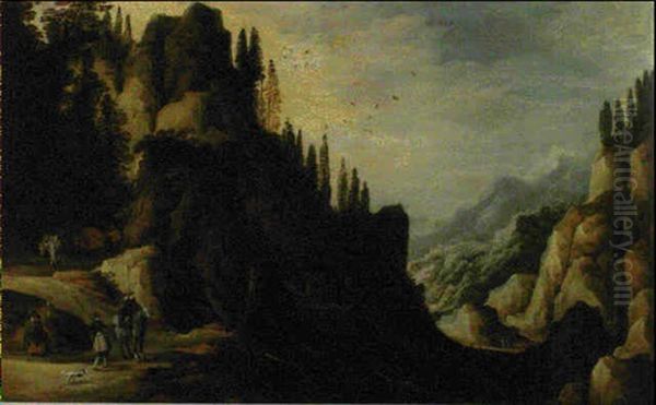 Paysage De Montagne Avec Cavalier Oil Painting by Joos de Momper the Younger