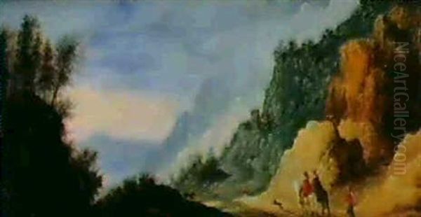 Paysage Montagneux Avec Cavaliers Oil Painting by Joos de Momper the Younger