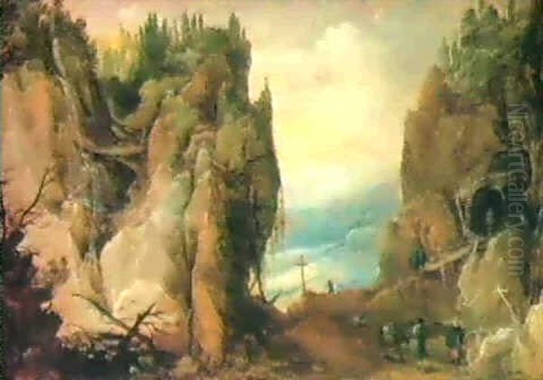 Paysage De Montagne Avec Ermite Oil Painting by Joos de Momper the Younger