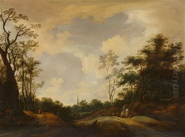 Hilly Landscape With Tall Trees by Frans de Momper