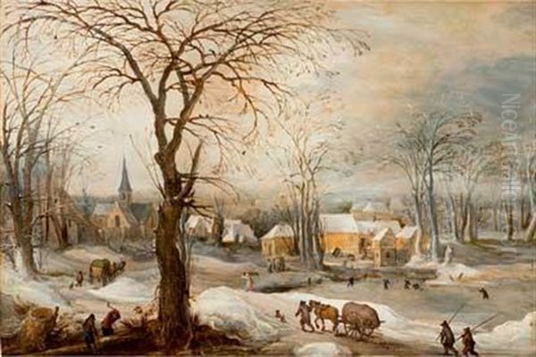 Paysage De Neige Anime Oil Painting by Frans de Momper