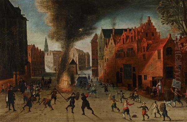 Sankt Martinsfest In Antwerpen Oil Painting by Frans de Momper