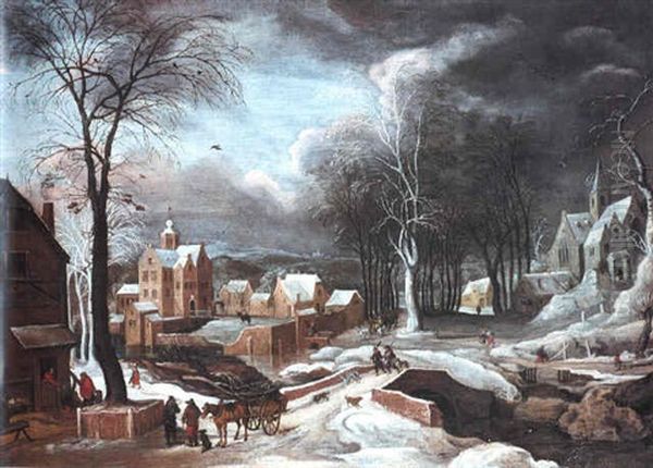 Paysage D'hiver Oil Painting by Frans de Momper