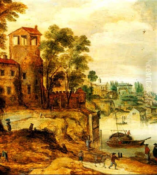 The Tiber Island In Rome Oil Painting by Frans de Momper