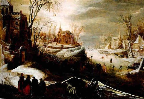 Paysage Hivernal Oil Painting by Frans de Momper