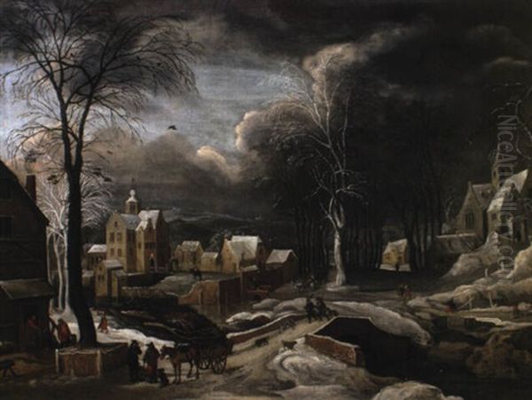 Paysage D'hiver Oil Painting by Frans de Momper