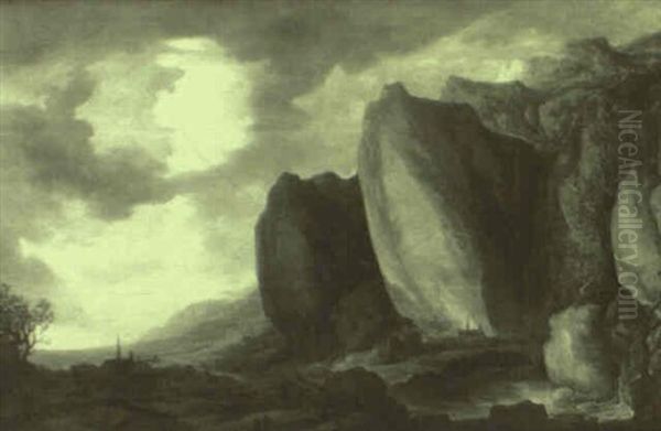 Phantastische Landschaft Mit Flustal Oil Painting by Frans de Momper