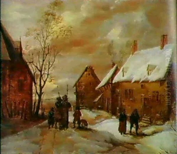 Ein Dorf Im Winter Oil Painting by Frans de Momper