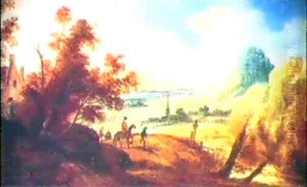 Scene Villageoise Oil Painting by Frans de Momper