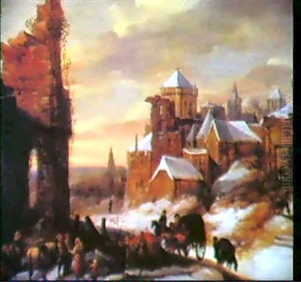 Winterlandschaft Oil Painting by Frans de Momper