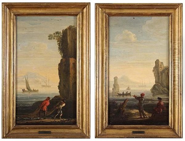 Seascapes With Figures Oil Painting by Jan de Momper