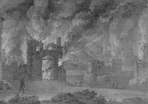 L'incendie De La Ville De Troie Oil Painting by Jan de Momper