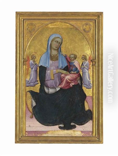 The Madonna Of Humility With Adoring Angels Oil Painting by Lorenzo Monaco