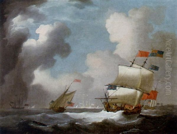 His Majesty's Fleet Oil Painting by Peter Monamy