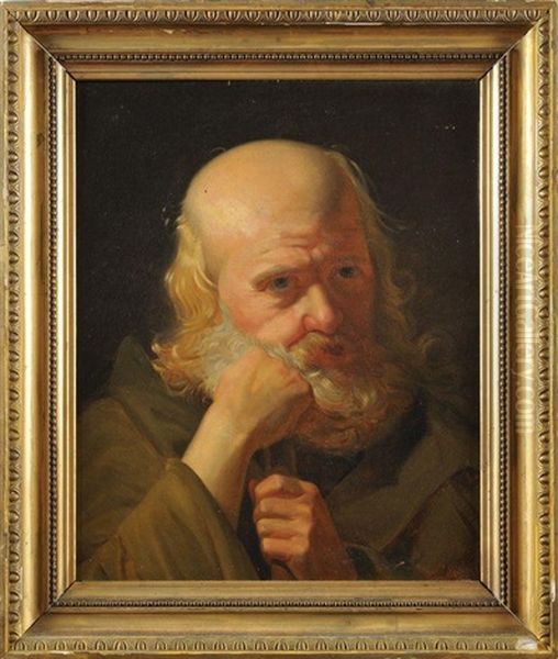 Le Philosophe En Contemplation Oil Painting by Jean-Jacques-Francois Monanteuil