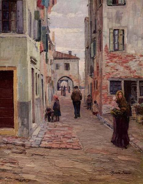 Pellestrina Oil Painting by Pieretto Bortoluzzi Bianco