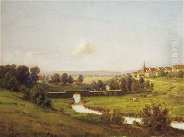 Paysage En Haute-saone Oil Painting by Jean Ferdinand Monchablon