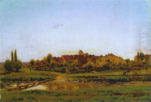 Fezoncourt Le Soir, Vosges Oil Painting by Jean Ferdinand Monchablon