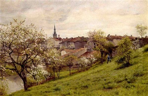 Le Printemps, Amiens Oil Painting by Jean Ferdinand Monchablon