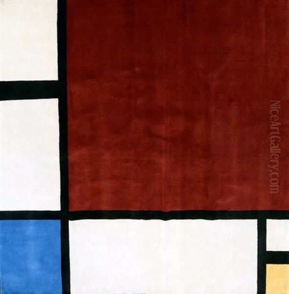 Square Tapis Oil Painting by Piet Mondrian