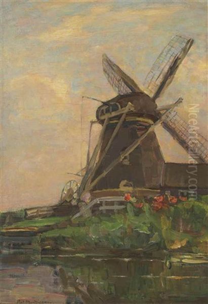 Oostzijdse Mill Oil Painting by Piet Mondrian