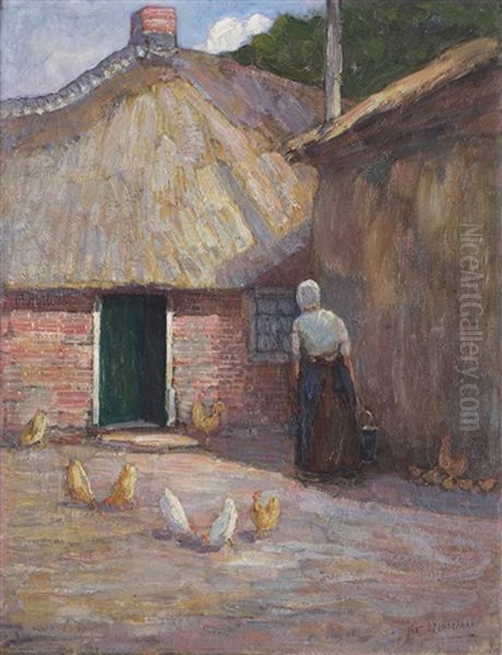 A Farmyard Oil Painting by Piet Mondrian