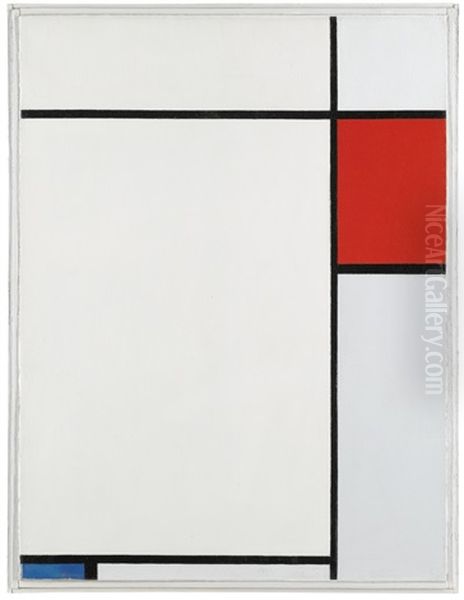 Composition With Red, Blue And Grey Oil Painting by Piet Mondrian