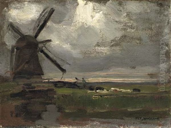 Molen Aan't Gein Oil Painting by Piet Mondrian