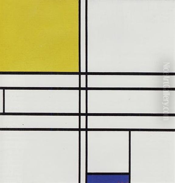 Composition In White, Blue, And Yellow: C Oil Painting by Piet Mondrian