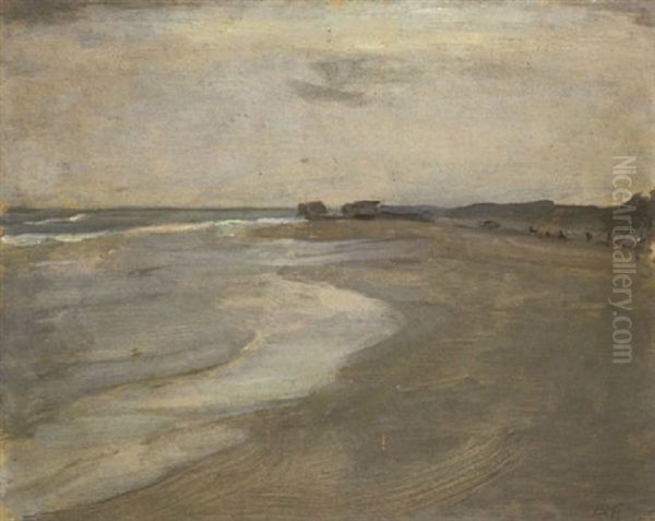 Beach Scene Oil Painting by Piet Mondrian