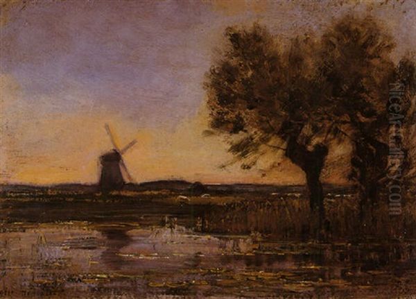 Oostzijdse Mill Oil Painting by Piet Mondrian