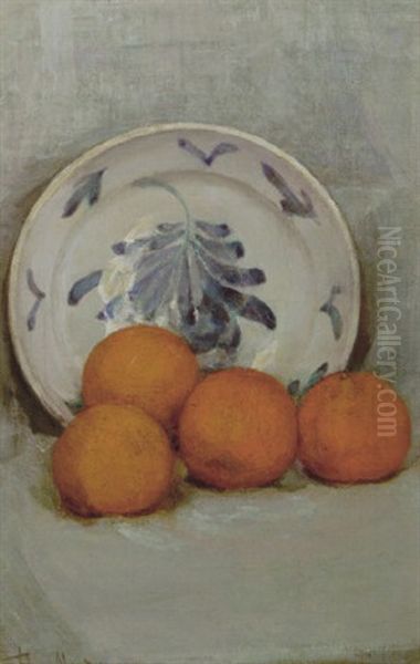 Still Life With Oranges Oil Painting by Piet Mondrian