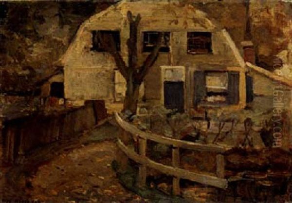 Cottage Oil Painting by Piet Mondrian