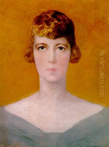 Portrait Of Mrs. Friedel M. Cabos-de Fries Oil Painting by Piet Mondrian