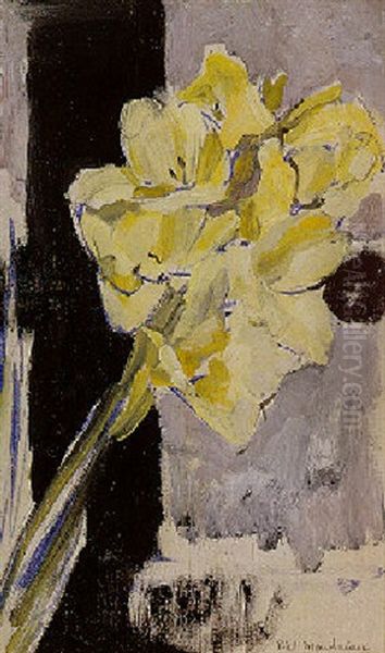 Gladiola Oil Painting by Piet Mondrian