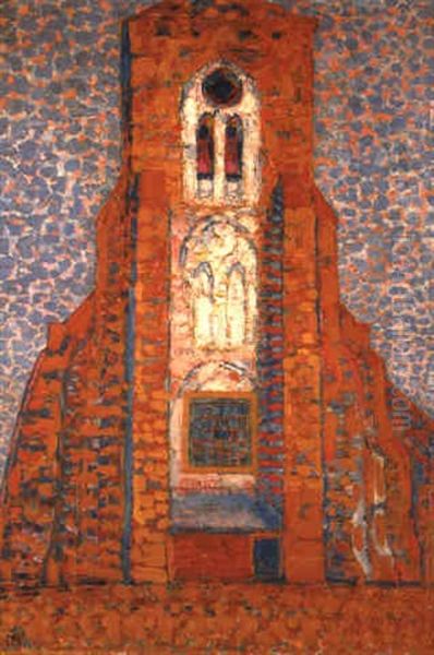 Eglise De Zoutelande Oil Painting by Piet Mondrian