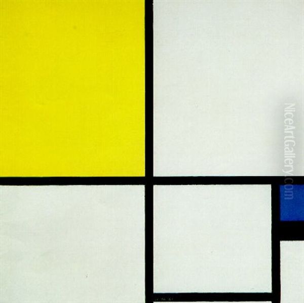 Composition Avec Bleu Et Jaune Oil Painting by Piet Mondrian