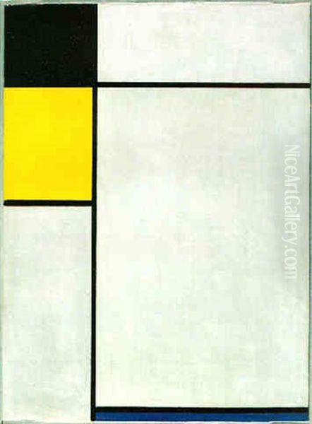 Composition No. I, Black, Yellow And Blue, 1927 Oil Painting by Piet Mondrian