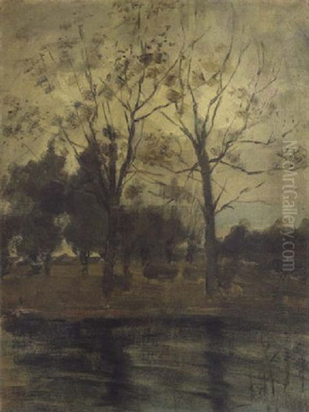 Impression: Tree, Waterland And Sky Oil Painting by Piet Mondrian