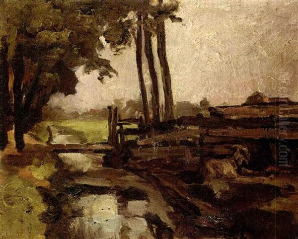 Landscape With A Ditch Oil Painting by Piet Mondrian