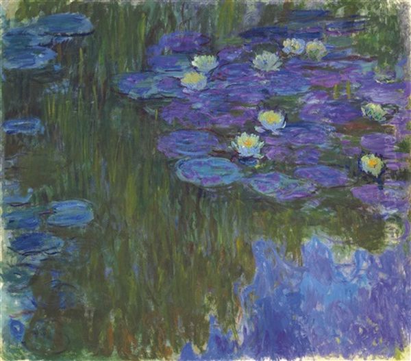 Nympheas En Fleur Oil Painting by Claude Monet